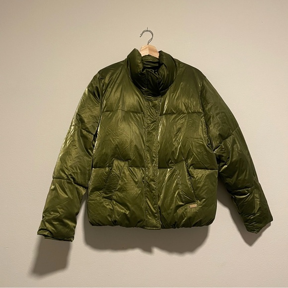 Free People Scotch & Soda Voyage Green Metallic Puffer, Size Large - Picture 3 of 6